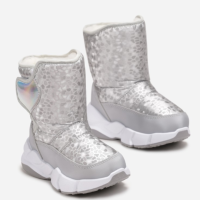 Zimski škornji za deklice HD03 - srebrni